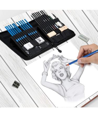41-Piece Sketch Pencils Set with Sketchbook | Complete Artist Kit for Kids, Teens, and Adults | Professional Drawing Set with Erasers, Pastels, and Case - Buy Online on GoSupps.com