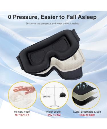 Shop Widened 3D Sleep Mask for Big Heads | 100% Blackout & Washable Eye Mask with Adjustable Strap | Ideal for Lash Extensions - Comfortable Black Eye Cover with Earplugs - Buy Online on GoSupps.com