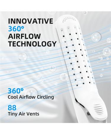 360 Airflow Styler | WIZCHARK 2-in-1 Flat Iron & Curler | Professional Hair Straightener with Cooling Vents | Dual Voltage White Gold Hair Tool - Buy Online on GoSupps.com