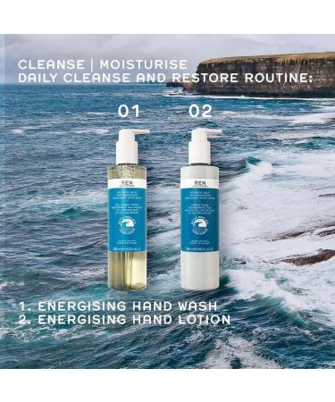 REN Clean Skincare Atlantic Kelp & Magnesium Energizing Hand Lotion 300ml - Hydrating Vegan Moisturizer for All Skin Types - International Shipping Available - Buy Online on GoSupps.com