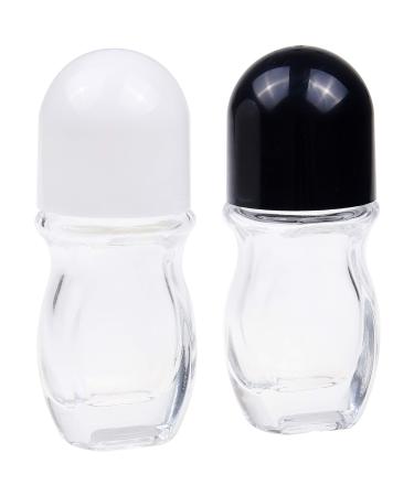 2 Pack Deodorant Glass Rollers - Empty Rollerball Bottles Roll on Bottles for Oils Sunscreen Roller Applicator Essential Oil Roller Bottles Refillable Roller Ball Applicator (30 ML)