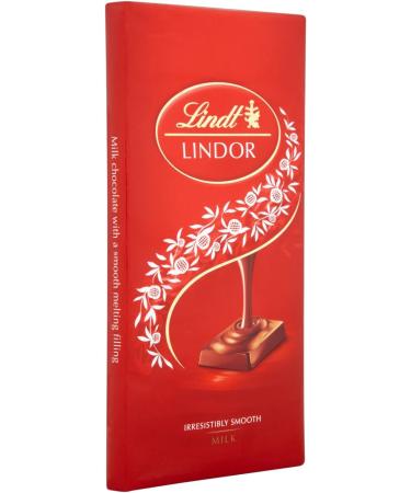 Lindt - Lindor - Milk Bar - 100g (Pack of 10) - Buy Online on GoSupps.com