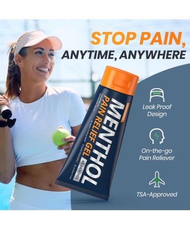 AVCOO 4% Menthol Pain Relief Gel, Cooling Sensation for Arthritis, Knees, Joint, Sore Muscle, Neck, Shoulder and Lower Back Pain Relief, Grease-Free Gel, 2 Packs (3 OZ Per Pack) - Buy Online on GoSupps.com