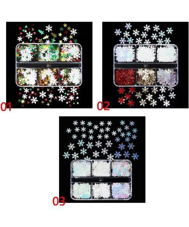 Trendy Christmas DIY DIY Nail Accessories Glitter Set 3D Snowflake Sequins Christmas Nail Stickers for Nail Art Decoration(03) Style03 - Buy Online on GoSupps.com