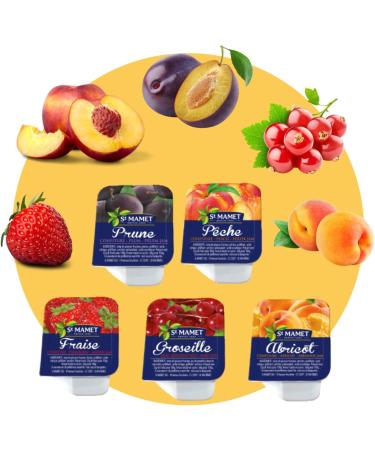 ST MAMET | 150 Trays of Strawberry Peach Apricot Plum and Currant Jelly Jam | Individual dose of 25 g to vary the pleasure - Buy Online on GoSupps.com