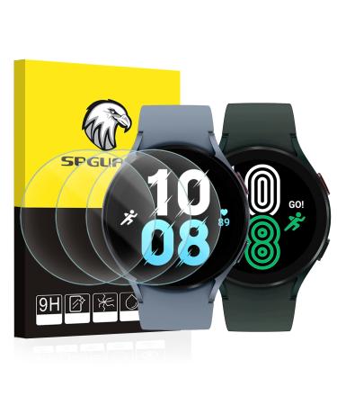 SPGUARD 4 Pack Galaxy Watch 4 44mm Screen Protector & Galaxy Watch 5 44mm Screen Protector Tempered Glass Screen Protector Accessories for Samsung Watch 4 44mm/ Watch 5 44mm (NOT for Other Models)
