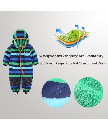 Umkaumka Baby Water Repellent Romper Jumpsuit Snowsuit - Blue 18-24 Months - Buy Online on GoSupps.com