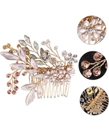 Didiseaon 1pc Elegant Hair Comb Bridal Pearl Hair Comb Rhinestone Wedding Comb Colorful Hair Cuffs Bridal Headpiece Wedding Bridal Hair Clip Floral Hair Comb Tiara Accessories Crystal Bride - Buy Online on GoSupps.com