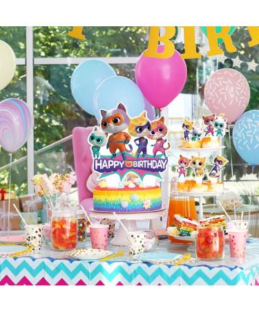37Pack Super Kitty Cake Decorations Cartoon Super Cats Party Supplies with 36pcs Cupcake Toppers 1pcs Big Cake Topper for Super Kitty Cat Birthday Party Supplies - Buy Online on GoSupps.com