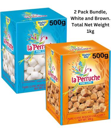 La Perruche White and Brown Natural Cane Sugar Cubes 500g each (Pack of 2) - Buy Online on GoSupps.com