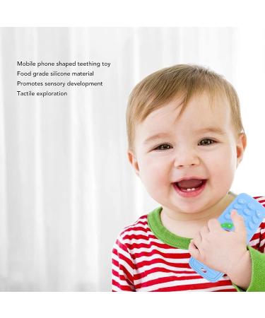 Flexible Safe Chew Teething Toy - Mobile Phone Shaped (Light Blue 30LB) - Buy Online on GoSupps.com
