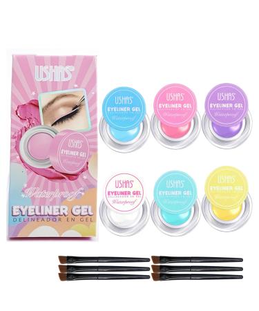 6 Colored Eyeliners Pen Set Waterproof Smudge-Proof Eye Shadow Pencil Liquid Eyeliner Makeup Set Long-Lasting High Pigmented Rainbow Eyeliner Pencils Kit Glitter Eye Liners for Women #29*6colour