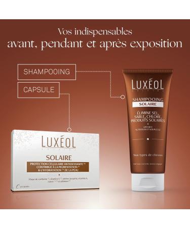 LUX OL - Solar Shampoo - Nourishing Hair Care for Beach Swimming Pool - Eliminates Salt Sand Chlorine Products - Silicone Free - 95% Natural Ingredients - Made in France - 200ml - Buy Online on GoSupps.com