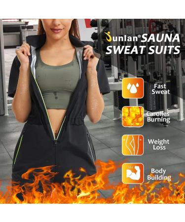 Junlan Women's Sauna Suit - Thermal Body Shaper Sports Suit - Quick Drying Black Sweat Suit for Enhanced Workout - Buy Online on GoSupps.com