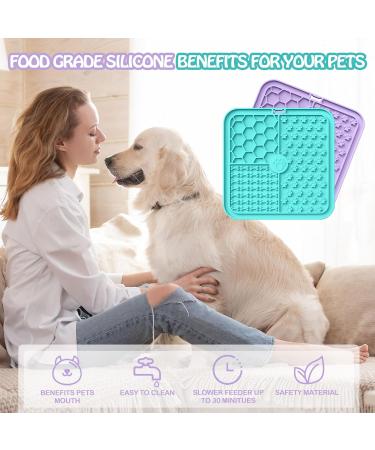 Licky Mats for Dogs and Cats Premium Lick Mats with Suction Cups for Dog Anxiety Relief Dog Lick Mats for Bathing Grooming and Training 2 Pack with 1 Spatula - Buy Online on GoSupps.com