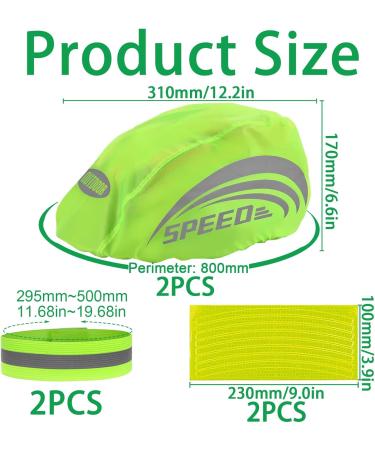 Waterproof Bicycle Helmet Rain Cover - 2 Piece Set with Reflective Stickers & Fluorescent Bracelet | Universal Fit - Buy Online on GoSupps.com