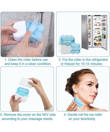 Buy Ice Roller Face - Pore Reduction Wrinkle Lightening & Skin Brightening Tool (Blue) - International Shipping Available - Buy Online on GoSupps.com