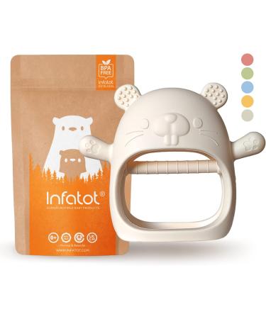 Infatot Chipmunk Teething Mitten - Silicone Baby Teether Glove for Teething Relief | Prevents Finger Sucking | CM Cream - Buy Online on GoSupps.com
