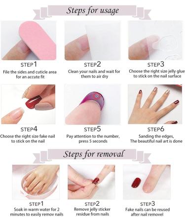 Maggidea Long Acrylic Stick on Nails - 24pcs Coffin Shaped Ballet French Design Fake Nails for Women/Girls - Butterfly Nail Tips - Buy Online on GoSupps.com