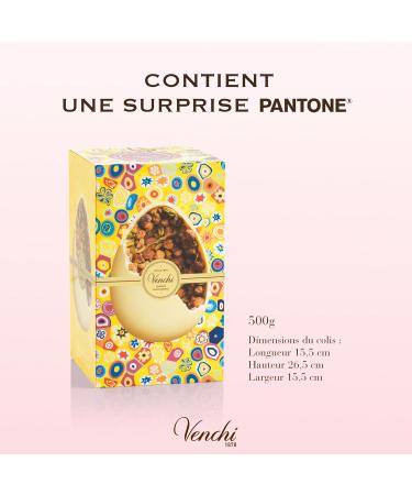 Venchi - uf en Chocolat Ar me Chocolat Blanc avec "Noisette du Pi mont" Amandes et Pistaches avec Surprise Sans Gluten 500 gr Collection P ques Id e Cadeau Blanc Sal  - Buy Online on GoSupps.com