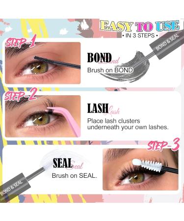 Super Strong Lash Bond & Seal - Waterproof Cluster Lashes Glue for DIY Eyelash Extensions | Latex-Free Adhesive (10ml - Buy Online on GoSupps.com