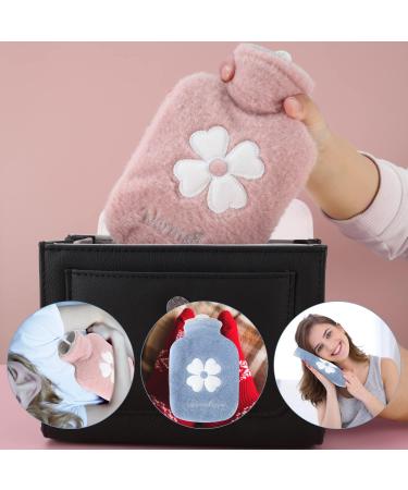 500ML Cute Mini Hot Water Bottle with Plush Cover - Neck, Shoulder, Hand, and Feet Warmer for Women and Kids - Includes 2 Removable Covers - Buy Online on GoSupps.com