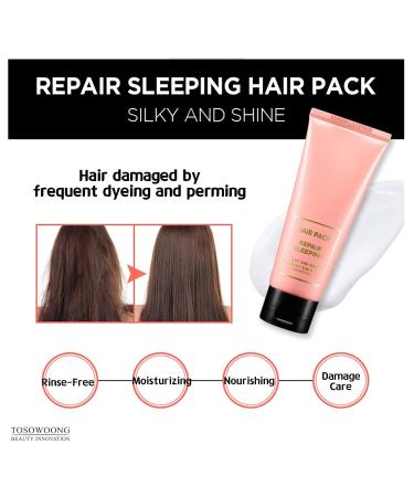TOSOWOONG Repair Sleeping Hair Pack Hair Mask 100ml/3.38oz - Intensive Overnight Treatment - Buy Online on GoSupps.com