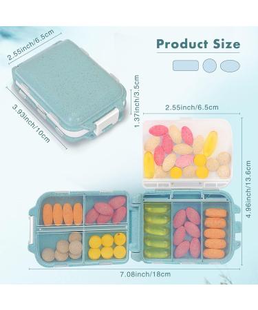 Portable Pill Case - 2pcs Travel Pill Organizer | Folding Daily Pill Box for Vitamins & Medications - Light Blue - Buy Online on GoSupps.com