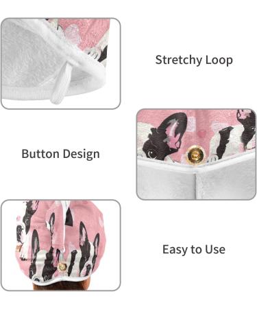 Bulldog Pink Hair Towel 2 Pack | Super Absorbent Quick Dry Hair Turbans for Women & Girls - Buy Online on GoSupps.com