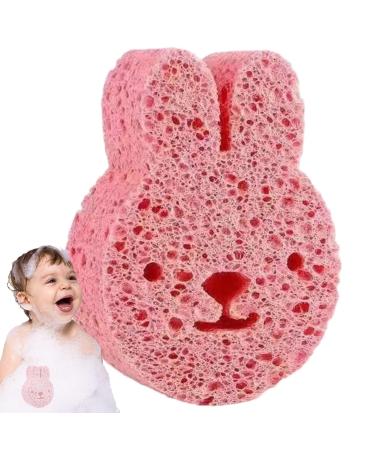 Toddler Bath Sponge | Soft Wood Pulp Sponge Body Wash Scrubber Shower Sponge Dead Skin Remover Cute Shower Brush Bath Supplies for Toddler Kids Baby Pink