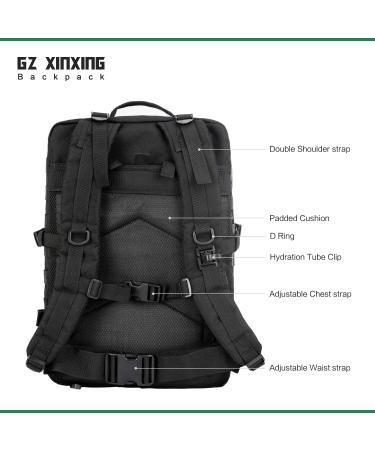 GZ XINXING 45L Large Molle Military Tactical Backpack - Black - Buy Online on GoSupps.com