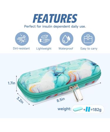 Youshares Insulin Cooling Bag - Travel Bag for Diabetes Insulin Pens & Syringes Diabetic Accessories - Marble Green Design - Buy Online on GoSupps.com