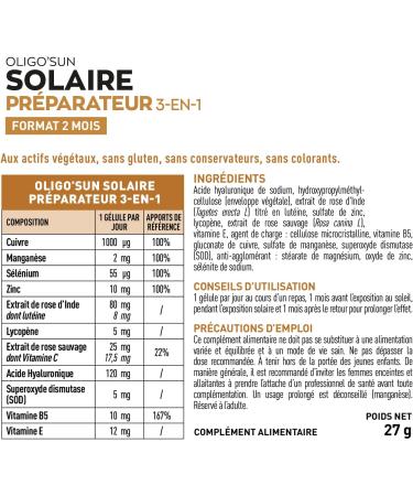  Granions Oligo'Sun 3-in-1 Solar Preparation 60 Capsules - Buy Online on GoSupps.com
