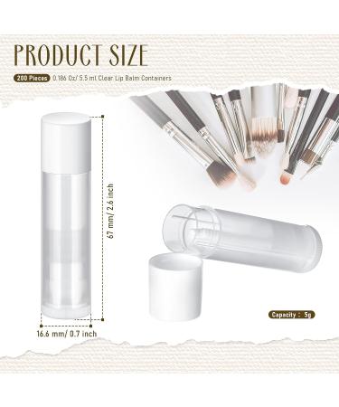 200 Clear Lip Balm Containers | 0.186 Oz/5.5 ml | Lightweight Lip Gloss Tubes with White Caps | Bulk DIY Lipstick Tubes - Buy Online on GoSupps.com
