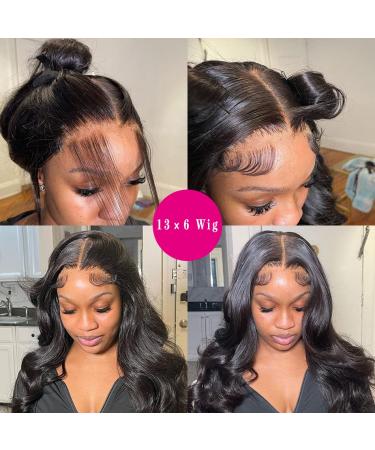 RUI MEI SI 26 Inch Body Wave Lace Front Human Hair Wig | Pre Plucked, 180% Density, Glueless & Natural Color | With Baby Hair - Ideal for Black Women - Buy Online on GoSupps.com