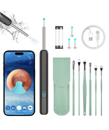 Ear Wax Removal Tool ZenRich Waterproof Ear Cleaner with 300W Ear Camera 1080P Ear Scope Otoscope Wireless Ear Pick Tools with 4 Replacement Silicone Ear Scoops for iOS & Android Phones Black
