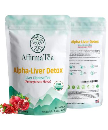 Organic 14-Day Detox: Supports Liver and Kidney Health with Potent Silymarin from Milk Thistle Seed Dandelion & Burdock. Natural Pomegranate Flavor.