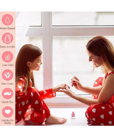 TBeautfave Nail Polish Set 4 Color Peel off Pink Nail Varnish Set Quick Dry & Long Lasting Nail Polish Water-Based Non-toxic Natural Nail Polish Set No Need UV DIY Nail Art - Buy Online on GoSupps.com
