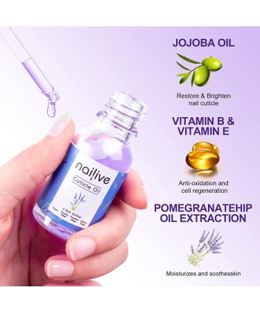 Nailive Jojoba Cuticle Oil with Lavender Extract & Vitamin E - 0.5oz | For Dry & Cracked Cuticles, Moisturizing & Soothing Formula - Buy Online on GoSupps.com