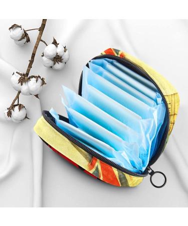 Vintage-Inspired Menstruation Bag | Zippered Women's Napkin & Tampon Organizer | Stylish Collage with London Icons - Buy Online on GoSupps.com
