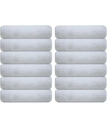 Luxury Resort Collection Soft Washcloth Face & Body Towel Set | 12x12 Plush & Absorbent Cotton | 12-Pack White Washcloths - Buy Online on GoSupps.com