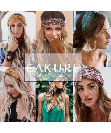 CAKURE Boho Tie-Dyed Wide Headbands Pack of 4 - Non-Slip Turban Sweatbands for Women and Girls - Buy Online on GoSupps.com