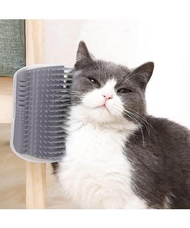 Bobozhong Cat Brush Set - 2 Wall Corner Grooming Brushes for Self-Grooming with Catnip & Screws | Gray Cat Groomer - Buy Online on GoSupps.com