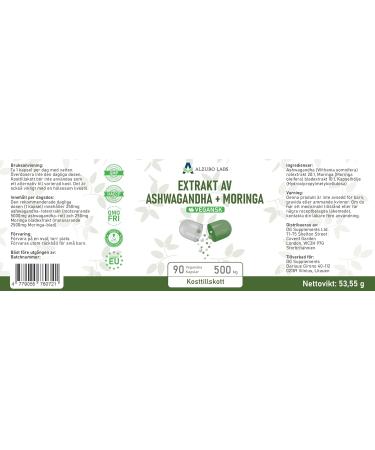 DG Supplements Ashwagandha & Moringa 500 mg 90 Vegan Capsules High Strength 201 & 101 Extracts Equal to 7500 mg Support for Energy Stress & Immune GMP Certified - Buy Online on GoSupps.com