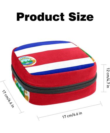 Portable Costa Rica Flag Bandage Storage Bag | Menstrual Cup Pocket with Zipper for Teenagers & Women - Buy Online on GoSupps.com