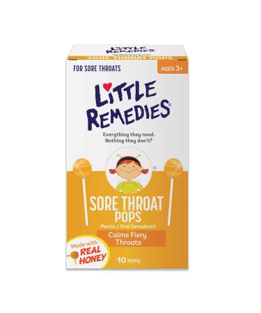 Little Remedies Sore Throat Pops, Made With Real Honey, 10 Count 10 Count (Pack of 1) Sore Throat Pops