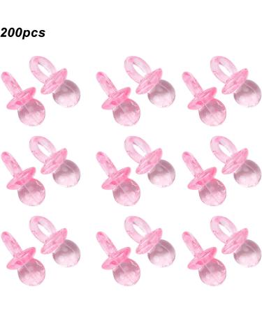 Pilipane 200pcs Acrylic Pacifier Set - Mini Decorative Baby Nipples for Baptism Birthday & Baby Shower Gifts (Pink) - Free International Shipping - Buy Online on GoSupps.com