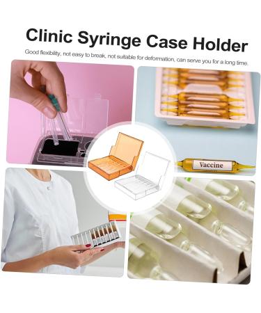 Clinic Syringe Case Holder 2pcs Box Syringe Plastic Storage Box Plastic Stand Injection Carrying Case Storage Box Injection Box Injector Storage Box Injectors Storage Box Supplies Assorted Color 7.2X7.2X1.5cm - Buy Online on GoSupps.com