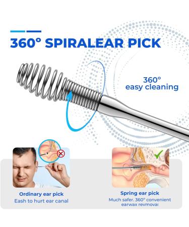 Ear Wax Removal Stainless Steel 360 Spiral Ear Care Tools - Buy Online on GoSupps.com