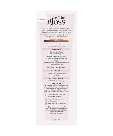 L'Oreal Paris Le Color One Step Toning Hair Gloss - Copper 4oz (Pack of 1) - Buy Online on GoSupps.com